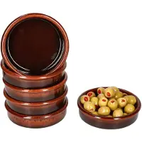 MamboCat 6x Escuro Cazuela Ø12cm 200ml Ton-Schale dunkelbraun Tapas Antipasti mediterran