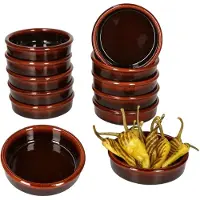 MamboCat 12x Escuro Cazuela Ø12cm 200ml Tonschale dunkelbraun Tapas Antipasti mediterran