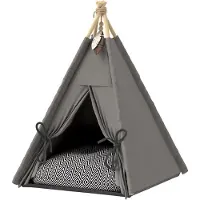 PawHut Katzenzelt Polyester Schaumstoff Grau 60L x 60B x 76H cm