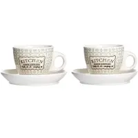 Ritzenhoff & Breker 2er Set Espressotassen + Untertassen 80ml Creme/Blau Retro Kitchen - Ritzenhoff 66449