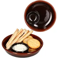 MamboCat 2x Juego Tapas Schale Ø14,3cm Olivenschale Ton-Cazuela mit Kernablage Antipasti