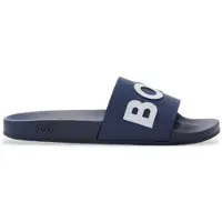BOSS für Herren. 50471271 Marinefarbene Flip Flops mit Logoprägung (40), Wohnung, Keine, Lässig, Strandbekleidung