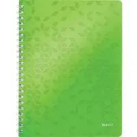 Leitz Collegeblock Wow A4 PP kariert holzfrei 80 Blatt grün Packung mit 6 Stück