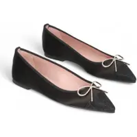 Pretty ballerinas für Damen. 51629 Ella Schuhe schwarz (39), Leder, Wohnung, 1 bis 3 cm, Keine, Lässig