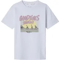 Pepe Jeans für Jungen. PB503988 T-shirt Frankie weiß (8Años= 128cm), Lässig, Baumwolle, Kurzarm, Nachhaltig, Kinderbekleidung