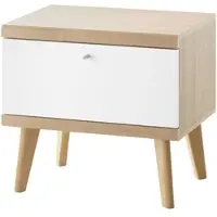 Furn.Design Nachttisch weiß, Eiche Riviera, Nachtkommode skandinavisch, 54 x 50 cm | Gr.: onesize