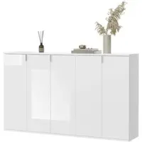 Inn.Furn Sideboard "SystemX" weiß Hochglanz Kommode Mehrzweckschrank 152 x 99 cm