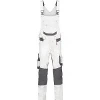 Dassy Tronix Painters Malerlatzhose mit Stretch und Kniepolstertaschen - weiß/anthrazitgrau - 52-5cm