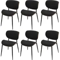 Mendler 6er-Set Esszimmerstuhl MCW-O45, Bugholz Stoff (370g/m²) MVG- natur, dunkelgrau