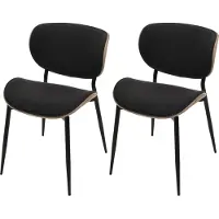 Mendler 2er-Set Esszimmerstuhl MCW-O45, Bugholz Stoff (370g/m²) MVG- natur, dunkelgrau