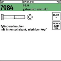 Hörger & Geßler Zylinderschraube DIN 7984 m.Innensechskant M 16 x 90 8.8 galvanisch verzinkt