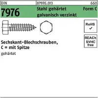 FAST-X Blechschraube DIN 7976 m.Sechskant/Spitze C 8,0 x 22 Stahl gehärtet galvanisch verzinkt
