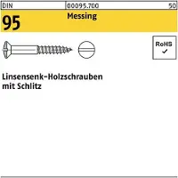 FAST-X Holzschraube DIN 95 Linsensenkkopf Schlitz 4,5 x 50 Messing