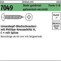 Industrial Quality Supplies Blechschraube ISO 7049 LIKO m.Spitze/Kreuzschlitz-PH C4,2 x 80 -H Stahl gehärtet galvanisch verzinkt