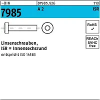 Hörger & Geßler Linsenschraube DIN 7985 m.Innensechsrund M 8 x 50 -T45 A 2