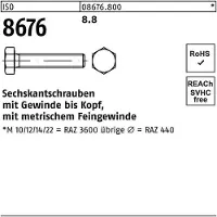 Industrial Quality Supplies Sechskantschraube ISO 8676 VG M 16 x1,5 x 55 8.8