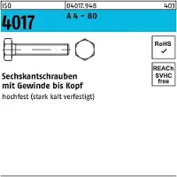 Bufab Sechskantschraube ISO 4017 VG M 12 x 20 A 4 - 80