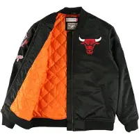 Mitchell & ness M&N Satin Bomber Jacke - FLIGHT Chicago Bulls schwarz - XL