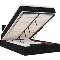 vidaXL Ottomane Bett mit Matratze & LEDs Schwarz 120x190 cm Stoff