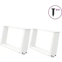 vidaXL Couchtischbeine U-Form 2 Stk. Weiß 70x(30-31) cm Stahl