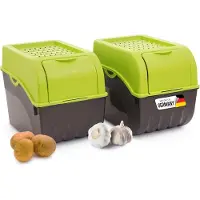Novaliv 2x Groß 9L grün Gemüsebox Kartoffel Aufbewahrungsbox Vorratsdose Obstaufbewahrung Behälter Obsttopf