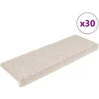 vidaXL Stufenmatten Selbstklebend Sisal-Optik 30 Stk. 65x21x4cm Creme