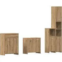 vidaXL 4-tlg. Badmöbel-Set Artisan-Eiche Holzwerkstoff