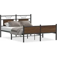 vidaXL Bettgestell ohne Matratze Braun Eiche 140x200 cm Holzwerkstoff