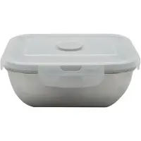 Fackelmann Mikrowellengeeignete Edelstahl-Lunchbox 400 ml mit Deckel