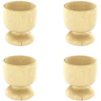 Fackelmann 4er Set Designer Eierbecher aus Holz Wood Edition