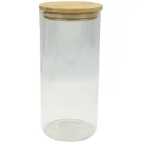 Fackelmann Nature 2 Liter Vorratsdose aus Glas mit Bambusdeckel
