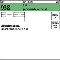 FAST-X Stiftschraube DIN 938 M 20 x 100 8.8 galvanisch verzinkt