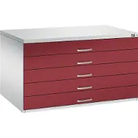 C+P Planschrank aus Stahl, für Formate bis DIN A0, 5 Schubladen