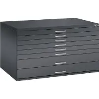 C+P Planschrank aus Stahl, für Formate bis DIN A0, 8 Schubladen