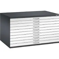 C+P Planschrank aus Stahl, für Formate bis DIN A0, 10 Schubladen