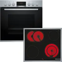 Bosch Elektro-Herd-Set "HND411VS67" mit Backwagen Backwagen mit ausziehbarer Tür für bequemes Kochen & Backen