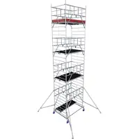 Krause Alu-Fahrgerüst ProTec XXL, 200 kg/m², TÜV-geprüft, gebremste Rollen, L 2000 x B 1400 x H 9300 mm
