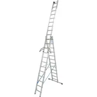 Krause Alu-Vielzweckleiter 3 x 12 Sprossen, mit Trigon-Traverse