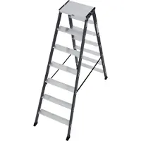 Krause Doppelleiter "SePro D", Alu eloxiert, 2x7 Stufen, Arbeitshöe ca. 306 cm