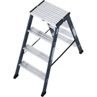Krause MONTOSePro D Stufen-DoppelLeiter eloxiert 2x4 Stufen, 125811