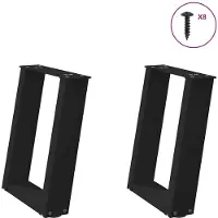 vidaXL Couchtischbeine U-Form 2 Stk. Schwarz 28x(42-43) cm Stahl