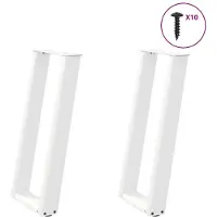 vidaXL Konsolentischbeine U-Form 2 Stk. Weiß 28x(72-73) cm Stahl