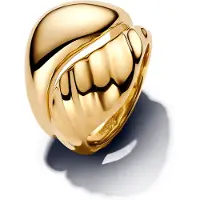 Pandora Essence Gold Plated Rippled Stacking Rings 163832C00