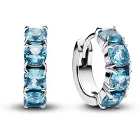 Pandora 293851C01 Damen-Ohrringe Creolen Hellblau Silber