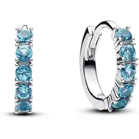 Pandora 293849C01 Damen-Ceolen Huggie Ohrringe Hellblau Silber