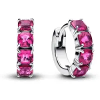 Pandora 293851C02 Damen-Creolen Ohrringe Pink Silber