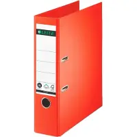 Leitz Vollpapier-Ordner, 180 Grad, DIN A4, 80 mm, hellrot Einband aus Hartpappe, farbiger Vollpapier