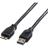 Roline USB 3.2 Gen 1 Kabel, A ST - Micro B ST, schwarz, 0,15 m