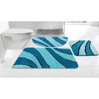 My Home Badematte "Anna, Badvorleger, Badezimmer Teppich", rutschhemmend beschichtet, fußbodenheizungsgeeignet-schnell trocknend, Badteppich, Hoch Tief Effekt, Modern, Weich, Wellen