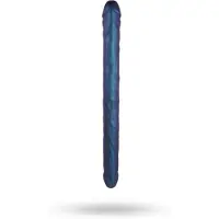 Strap-On-Me - Doppel-Dildo (Metallblau)